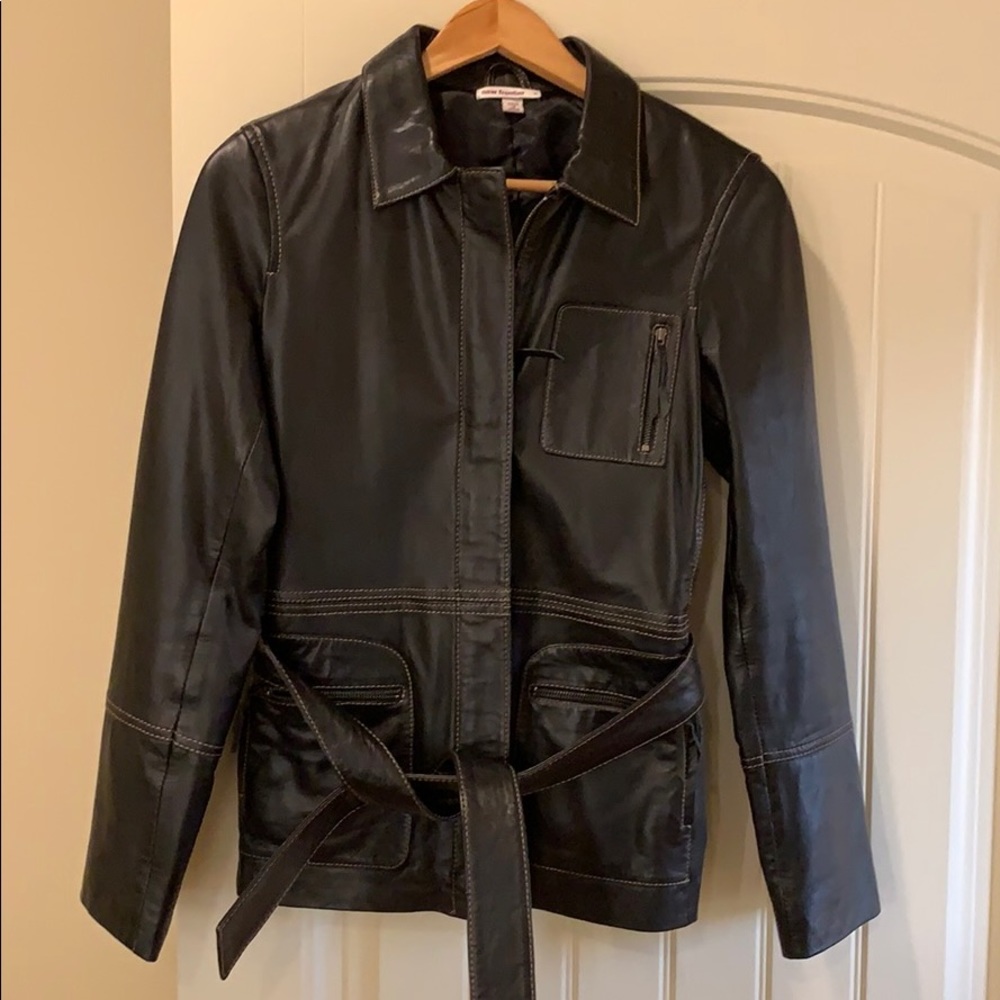 Black leather jacket